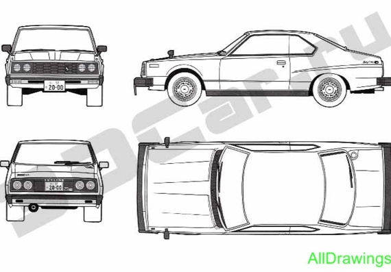 Nissan Skyline 2000 GT-E S (Nissan Skyline 2000 GT-E C) - drawings (figures) of the car